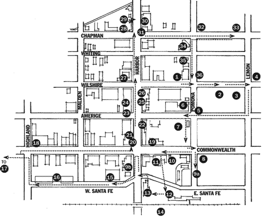 Walking Tour Map with numbers